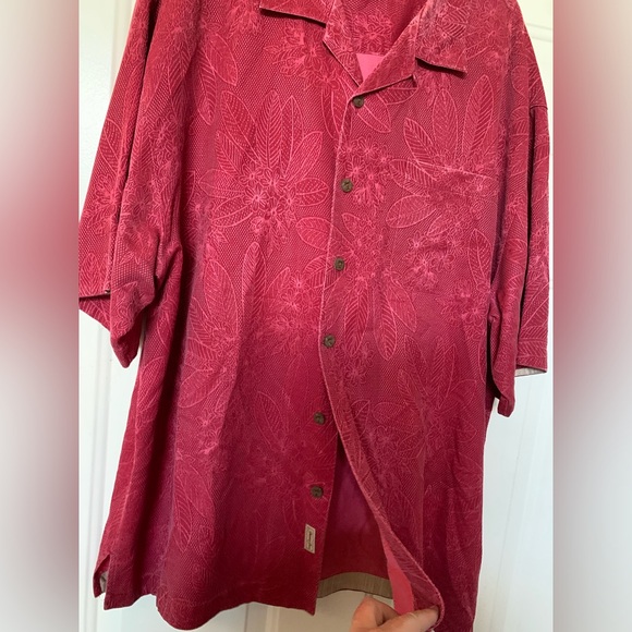 Jamaica Jaxx  Mens Silk Short Sleeve Red Button Down Hawaiian Shirt (3)🌴 - Picture 7 of 12